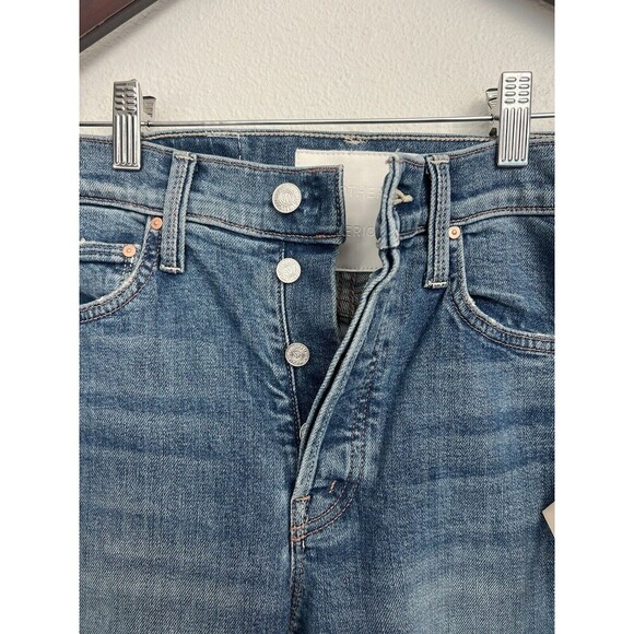 Mother Superior The Tomcat Ripped Crop Straight Leg Jeans Kneeling On Stones 25 - Picture 3 of 10